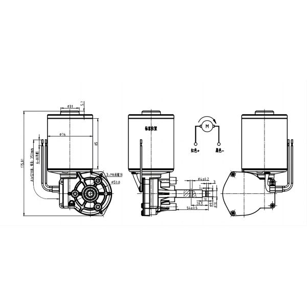 Le moteur électrique 50-60w monophasé du moteur 12-36v de vitesse de C.C a employé pour le presse-fruits lent