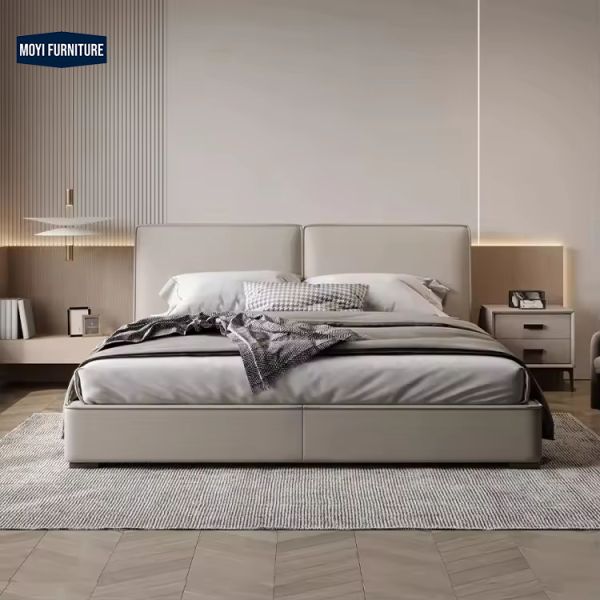 Modern Luxury Hotel Bed Solid Wood Frame Black Gold Panel Type Plywood Japanese Classic Double Designs Set Foshan Fabric House
