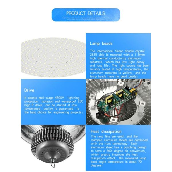 IP44 Led Warehouse Light Fin Radiator Warehouse High Bay Light