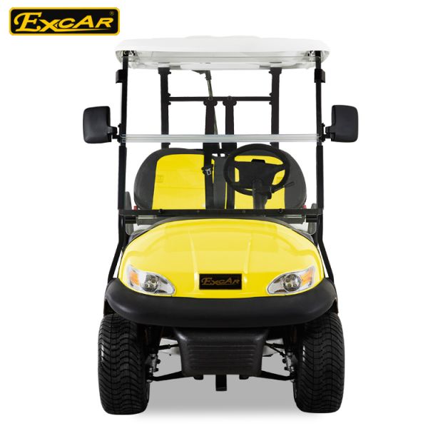 Экскар 2 усаживает желтый электрический автомобиль гольфа с тарельчатым тормозом/троянской батареей