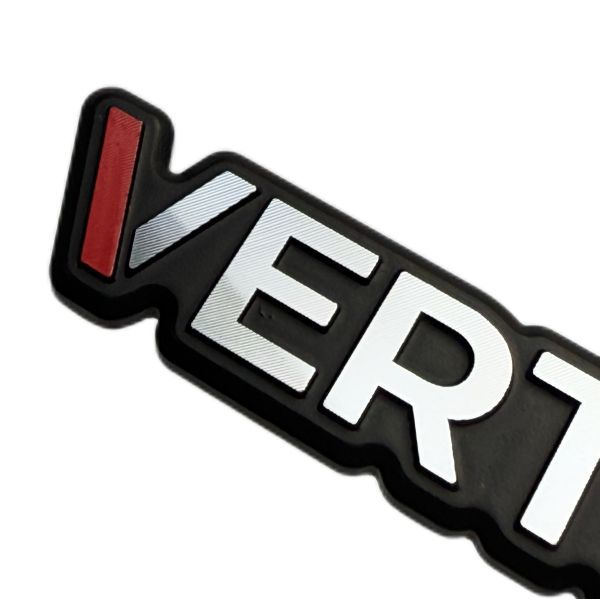 Custom Embossed Aluminum Nameplate With Black Background & Silver Raised Letters
