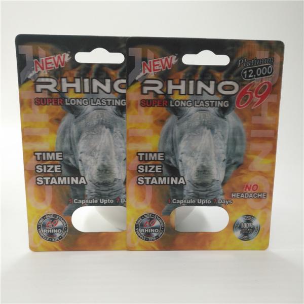 Bloco de bolha feito sob encomenda do comprimido do RINOCERONTE 96 que empacota 3D o cartão Lenticular Eco - amigável