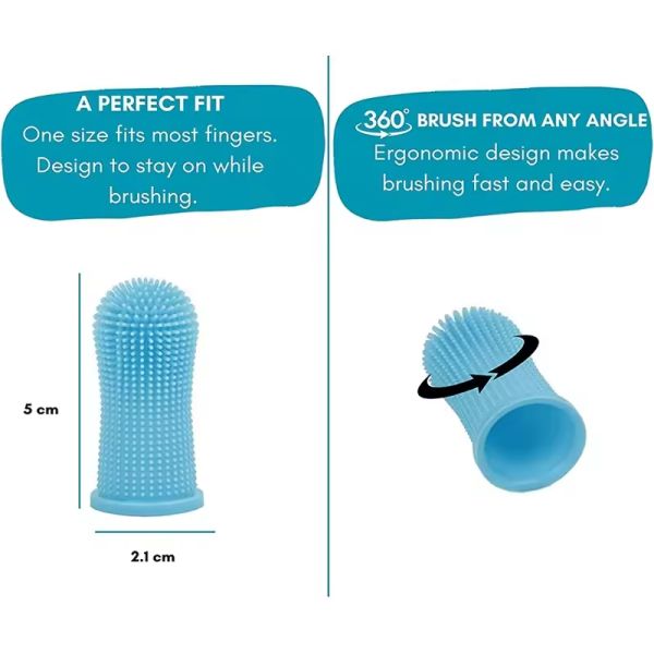 Brosse à dents douce pour chien Brosse à doigts en silicone Brosse à doigts pour chiot Nettoyage des dents facile