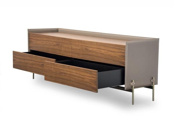 Top And Front Drawers Hotel Furniture Set Drawers Metal Feet Light Gold Finish