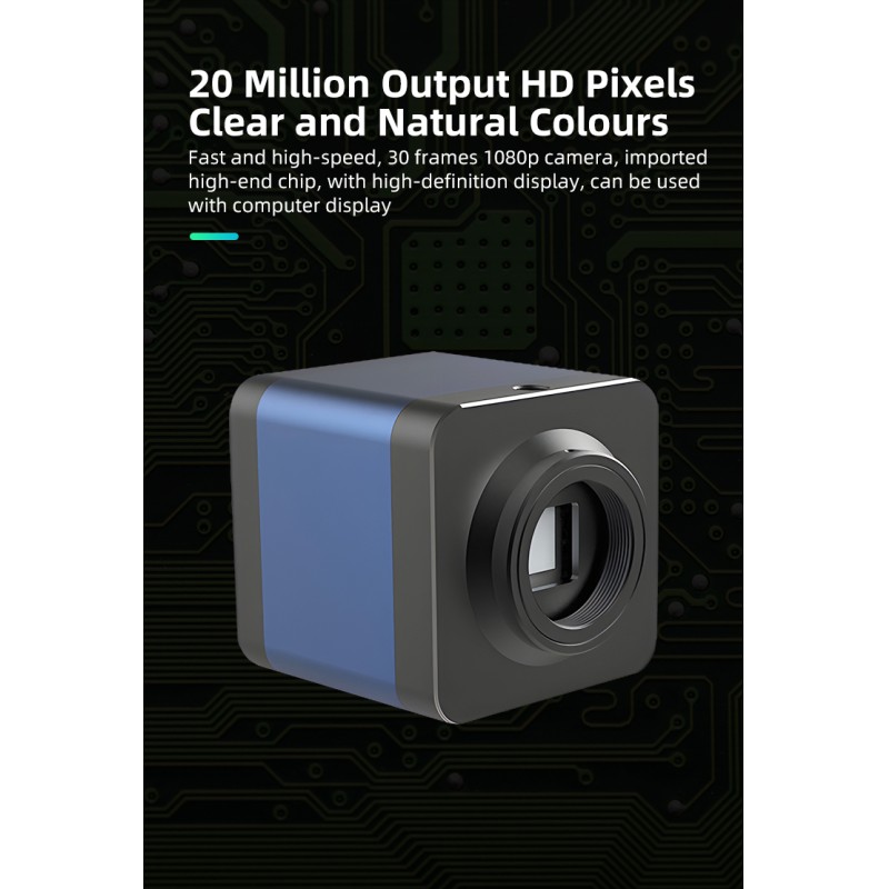 High Quality HD 1080P 20MP Electron Microscope Industrial Camera 20X Zoom 1/2.3 Inch USB 2.0 High Speed Measurement Camera