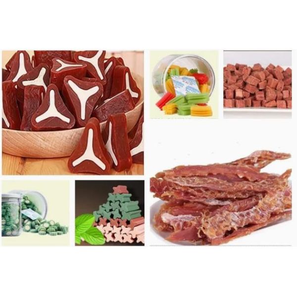 PLC Stainless Steel Pet Treat Machine Chewing Gum Extruder 380V 50HZ