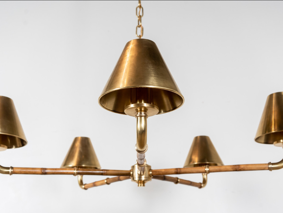 American Brass Modern Retro Designer Pendant Light with Adjustable Height Wireless Control and 50000 Hours Lifespan