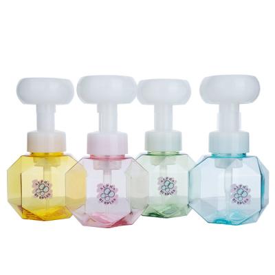 200ml Plastic Pink/Green/Yellow/Blue Rhombus Clear Bottle With White Pump For Foam Pump Bottle