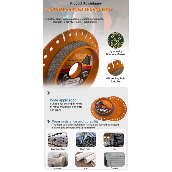 Cuchilla de diamante soldada al vacío para tubería Cuchilla de diamante de 115 mm Pro Cutter de tubería