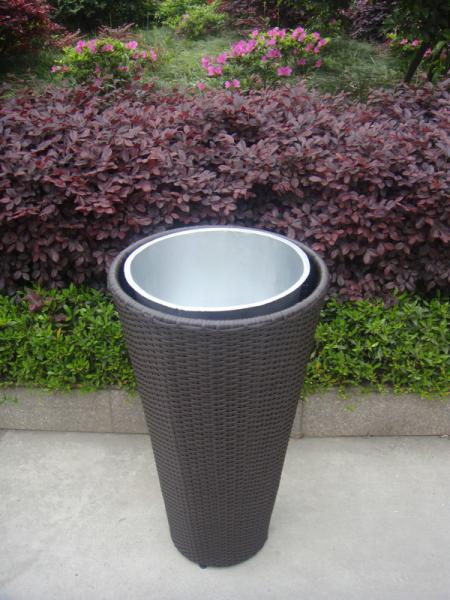 UV Resistant Cane / Wicker Flower Pot For Restaurant Office Bar