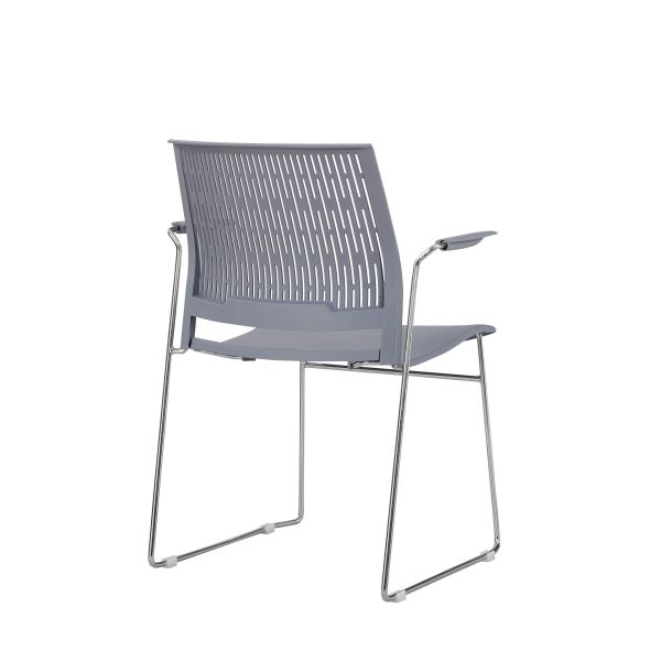 Modern Design Chair Gray Modern Plastic Chair Sleek Durable Seating for Reception Areas Lounge Spaces and Cafeterias
