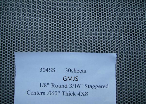 0.125'' Round Hole Perforated Metal Sheet Anti - Corrossion For Decoration