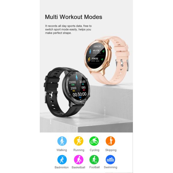 1.28 Inch Screen Sports Smart Watch PC Zinc Alloy RTL8762 Bluetooth Calling