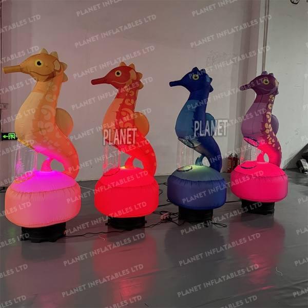 Custom Ocean LED Lighting Inflatable Seahorse For Party Event