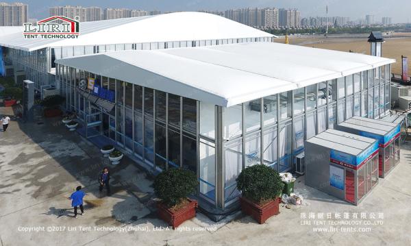 Fire Retardant Outdoor Exhibition Tents , Cinema Movie Tent Structure With Glass Walls And Inflatable Roof