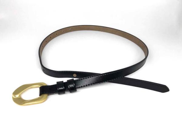 Soft Black 2.3cm Women's Fashion Leather Belts For Pants