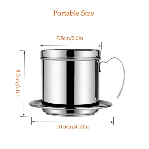 Stainless Steel Coffee Drip Brewer  Reusable Phin Infuser Strainer Pot