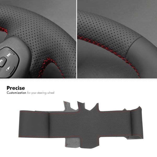 Black Hand Sewing PU Leather Steering Wheel Cover for Mazda BT-50 BT50 2012 2013 2014 2015 2016 2017 2020