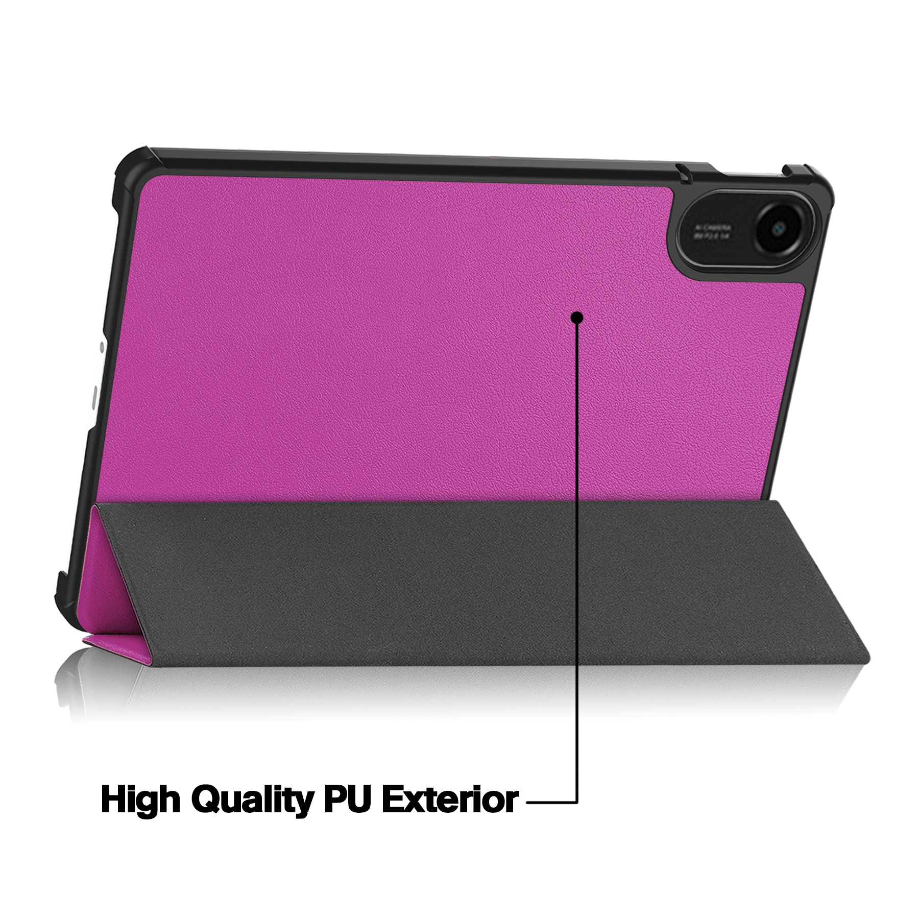 Laudtec Slim Stand Protective Cover with Hard PC Translucent Back Shell PU Leather Cover for Redmi Pad 2 2025 Case