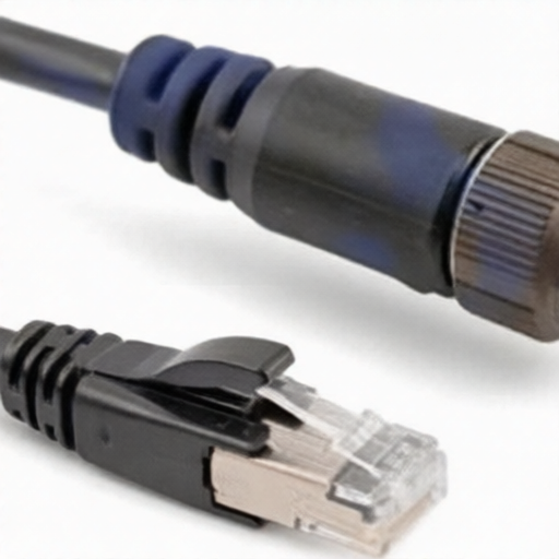 High speed Cat 6a shielded cable assembly featuring RJ45 and Mighty Mouse connectors L-com TRG677-MMC-10F with PVC jacket