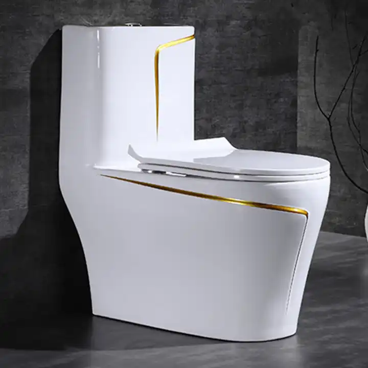 Sanitary Ware One Piece Bathroom Toilets White Ceramic Manual Button