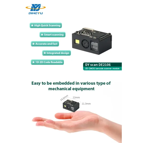 Mini 2D Barcode Scanner Module with 4mil Resolution 640*480 Image Sensor and 32-bit CPU