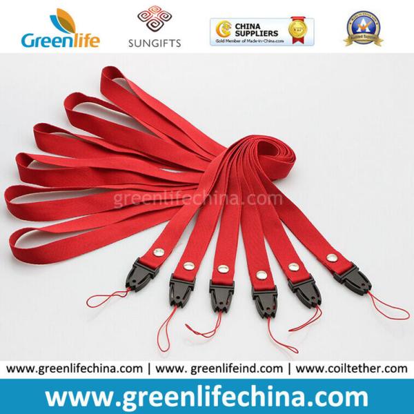 Badge Lanyard Holder Plain Red Polyester Flat ID Safety Neck Tethers