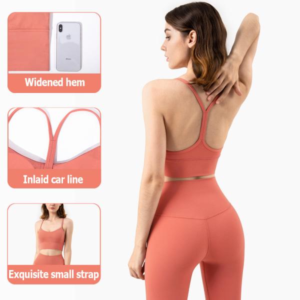 NULS Breathable Womens Sports Bra Y Shaped Nude Color Small Sling