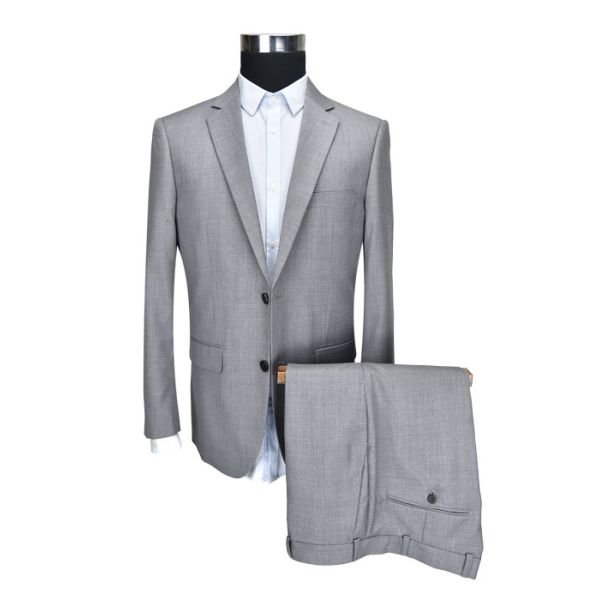 MG Mens 2 Piece Suit Grey Mel Suit Customized Fabric ISO9001 Certification
