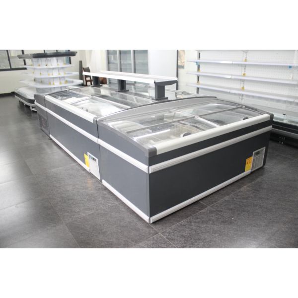 Sliding glass door display freezer/ Supermarket island freezer