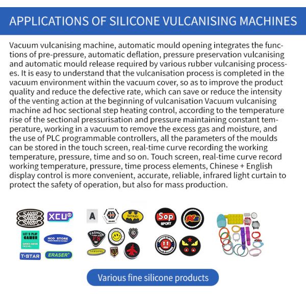 50T Vacuum Vulcanizing Press Machine Silicone Trademark Logo Making Machine