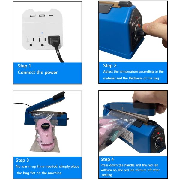 120v-220v ZEQUAN Máquina de vedação térmica manual de embalagens de alimentos de 400 mm Adequada para embalagens de alimentos