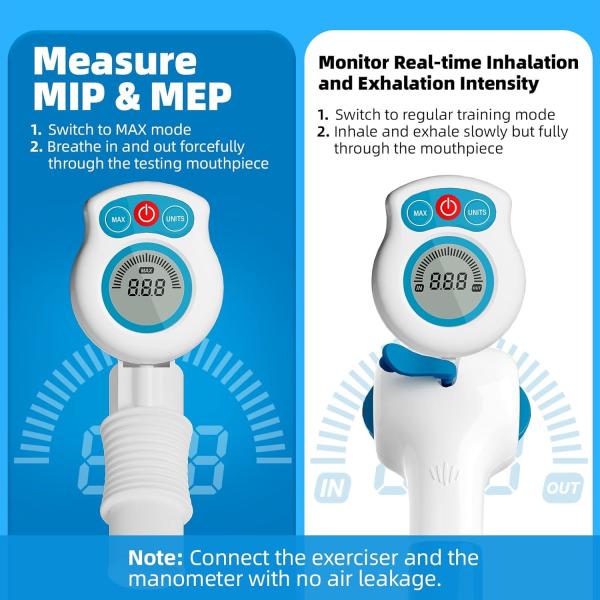 Sport Athletes Lung Capacity Breathing Muscle Trainer Device With App Connectivity