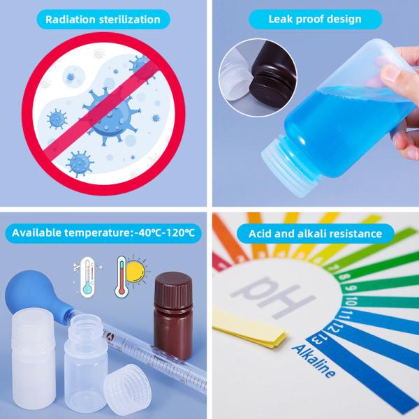 PP Collar Material 500ML Wide Mouth Plastic Bottle for Lab Medical Chemical Reagent