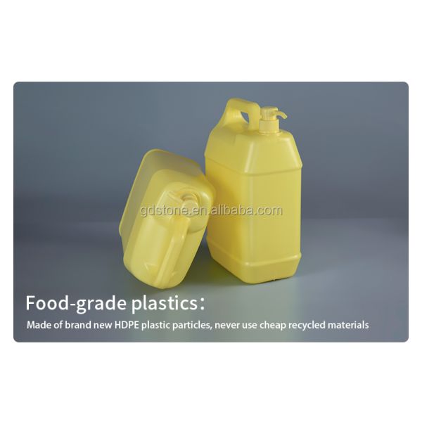 Yellow Detergent Plastic 1 Gallon Chemical Containers With Pump 210g