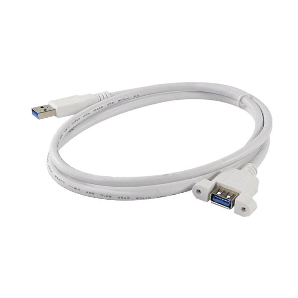 USB 3.0 A Male to Female Extension Cable with Panel Mount Screw Holes for Data Transfer and Device Extension  3ft/4ft/5ft