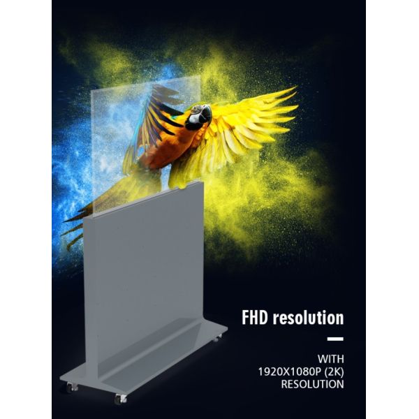Auto Lift-up Transparent OLED Touch Screen 55 Inch for Retail Store Shopping Mall Wayfinding