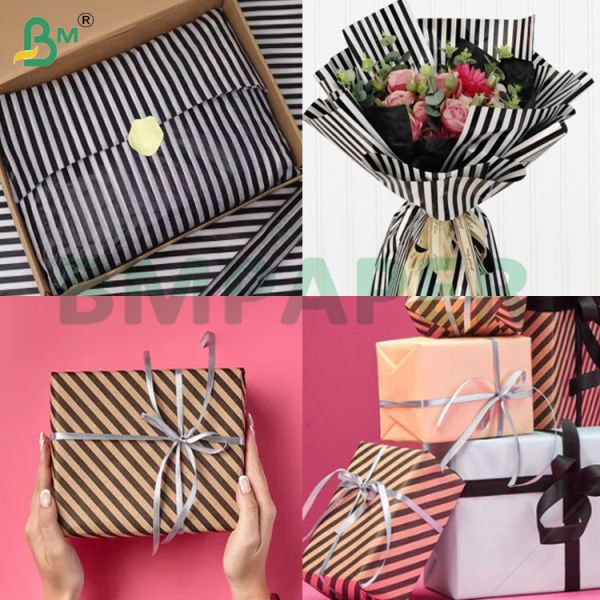 70gsm Smooth Surface Stripped Kraft Paper Sheets For Packaging