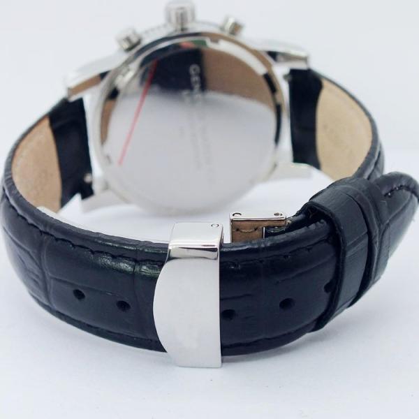 Stainless steel fashion watch with geniune leather strap from factory