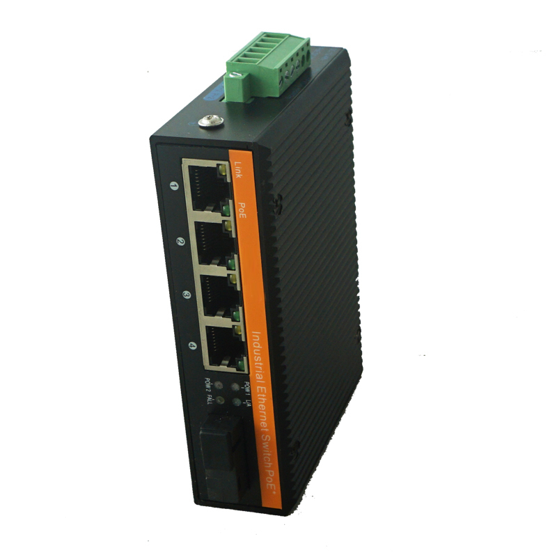 10/100M 1 fiber port+4 RJ45 ports Industrial POE Switch