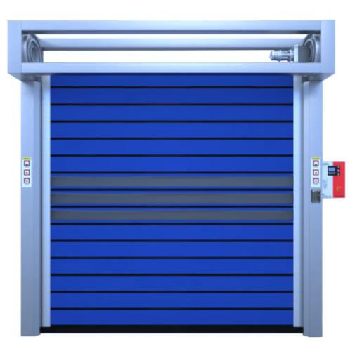 Porte en spirale isolée à grande vitesse en aluminium métallique pour la sécurité et l'efficacité Fermeture à induction infrarouge Windproof Rapide montée automatique Porte roulante