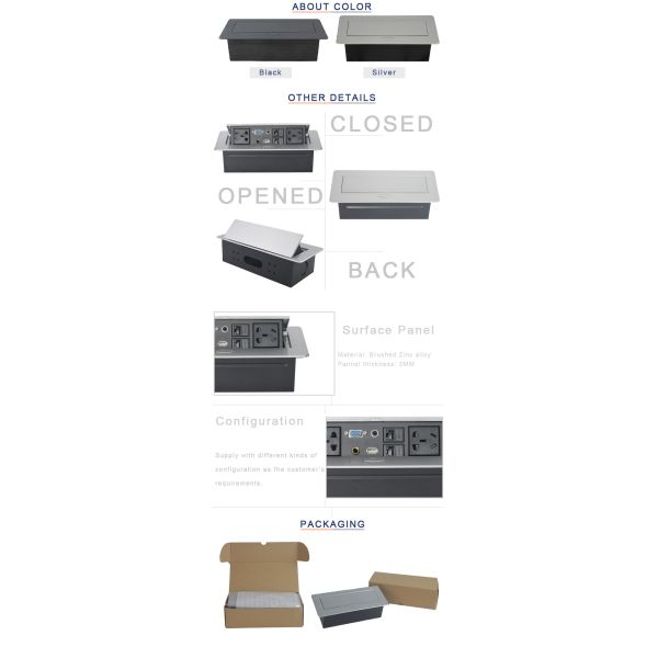 Furniture Pop Up Multimedia Connector Rounded Corner Oval Pop Up Button With 30Cm Connection Wires Plugs Cable Length