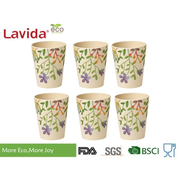 Durable Biodegradable Bamboo Fibre Coffee Cup Waterproof With Delicate Appearance