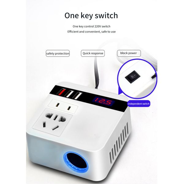 Car Power Pure Sine Wave Car Inverter 200W Car Usb Power Inverter Dc 12V To Ac 220V 2.1A Inverter