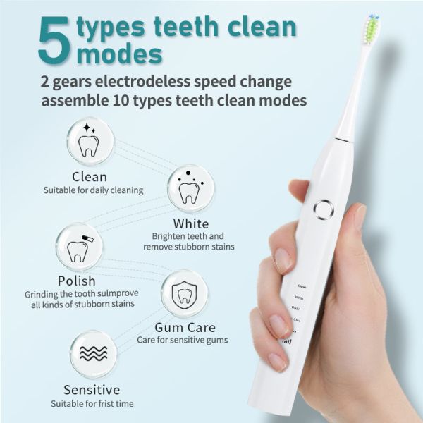 IPX7 Waterproof Rechargeable Sonic Electric Toothbrush OEM ODM