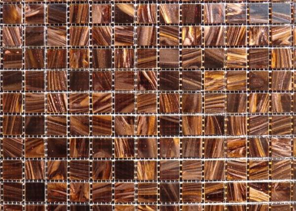 Waterproof Gold Line Series Glass Mosaic Tile For Bar / Countertop