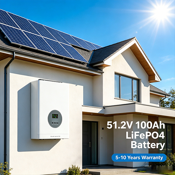 5KW Power 51.2V 100Ah 5.12kWh LiFePO4 Solar Battery for Home Energy Storage
