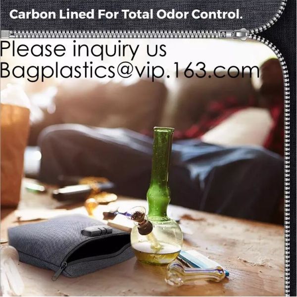 Activated Carbon Lined Odor Small Smell Proof Bag For Weed With Waterproof Zipper,Smellproof Pouch Stylish Secire Lock B