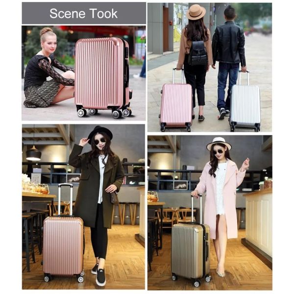 PC Polycarbonate Travelling Luggage Set Of 3 Pieces Shiny Surface Girls Suitcase Hardside Trolley