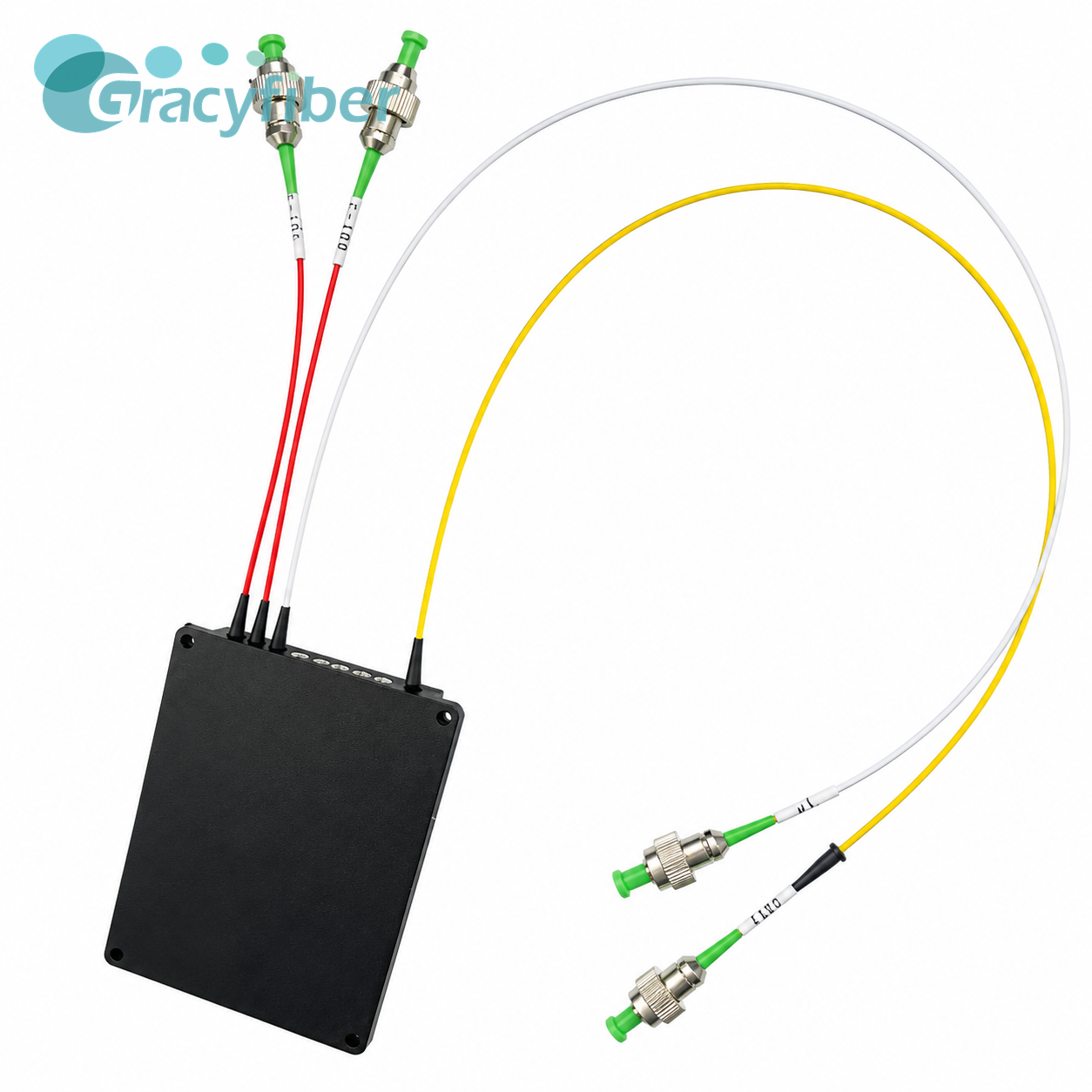 1550nm Single Mode Cascaded FBT Coupler Module 5 95 and 50 50 G657A1 Fiber FC APC Custom Path Matched ABS Box